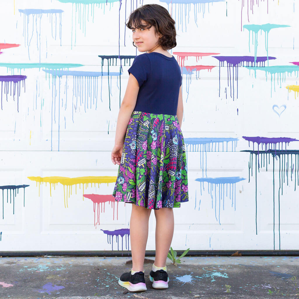 Princess Awesome & Boy Wonder "Pick Your Poison" Toxic Garden Super Twirler Dress with Pockets — detail shot 7
