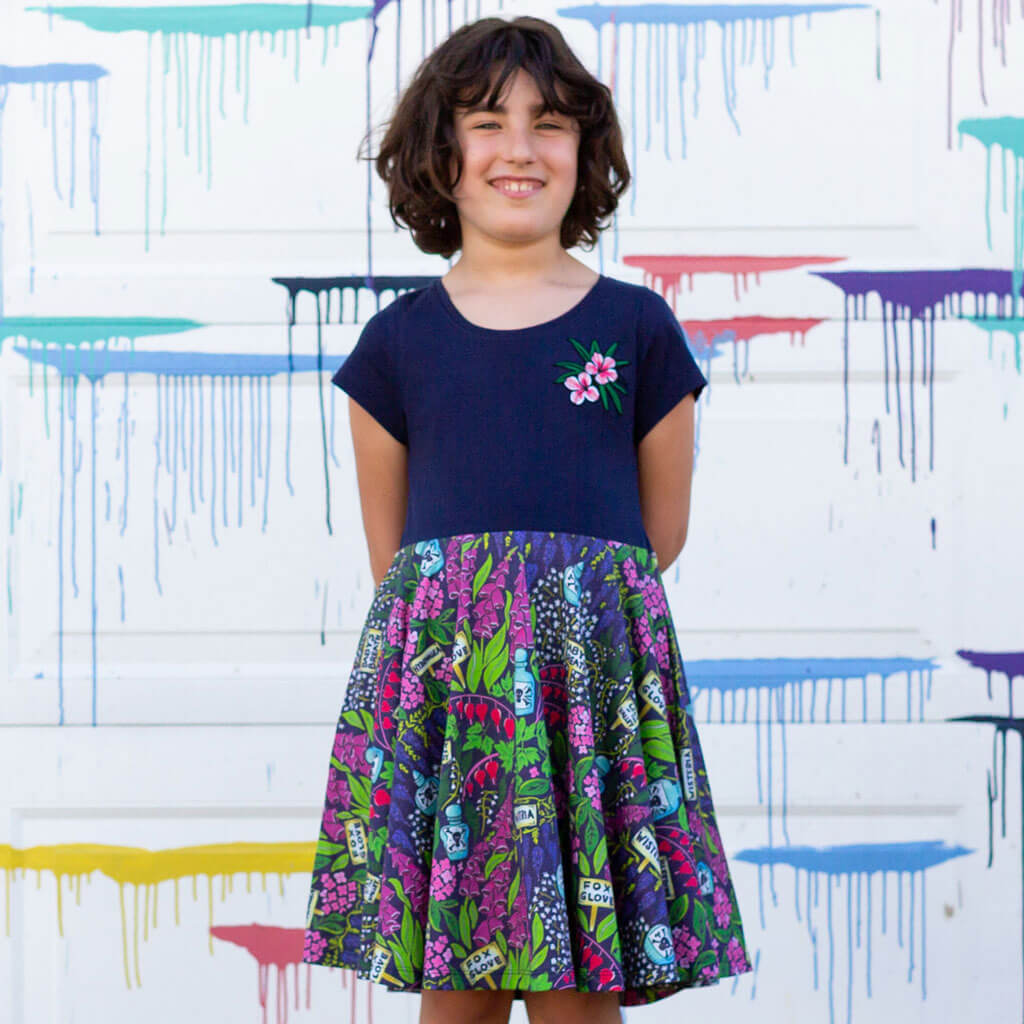 Princess Awesome & Boy Wonder "Pick Your Poison" Toxic Garden Super Twirler Dress with Pockets — dresses category context