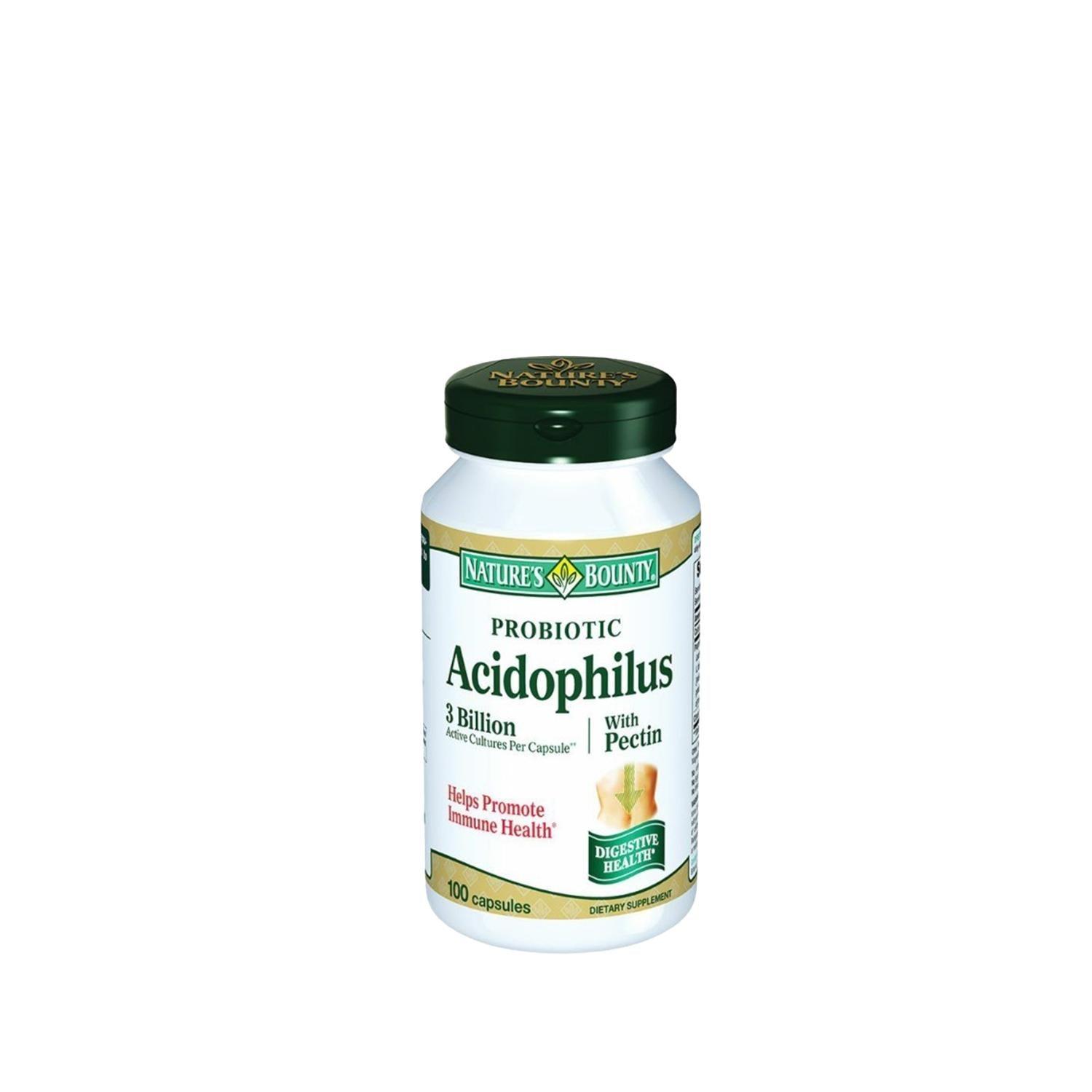 Nature's Bounty Probiotic Acidophilus Capsules: Support Digestive & Gut Health, 100 Count - Probiotic Supplement for Optimal Intestinal Flora