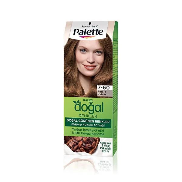Palette Natural Colors Hair Dye - Fõndõk Kahve (7-60) - Nourishing Argan Oil Formula for Natural-Looking Hair Color