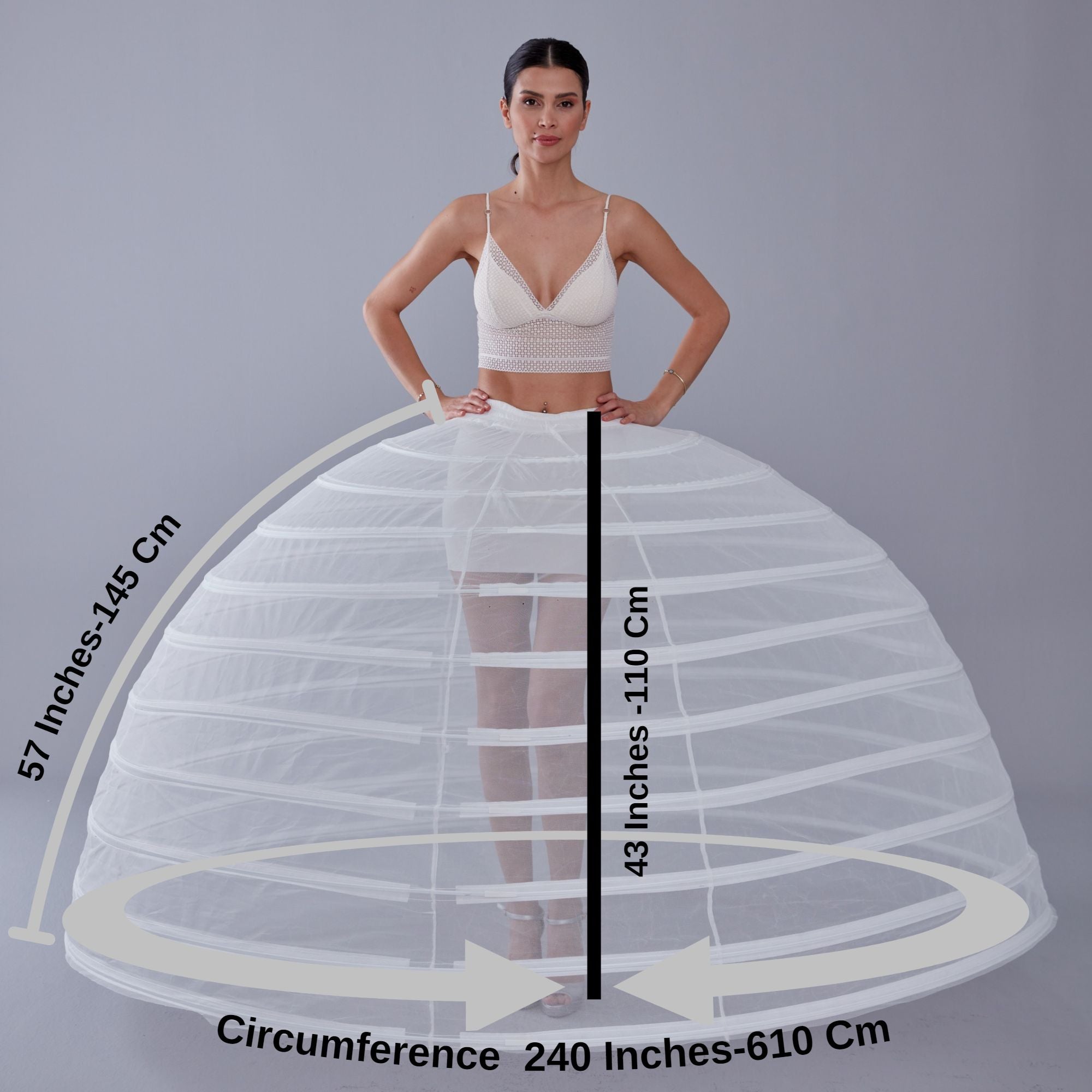 White Petticoat for Costumes and Bridal Gowns, Crinoline – Bridal Port
