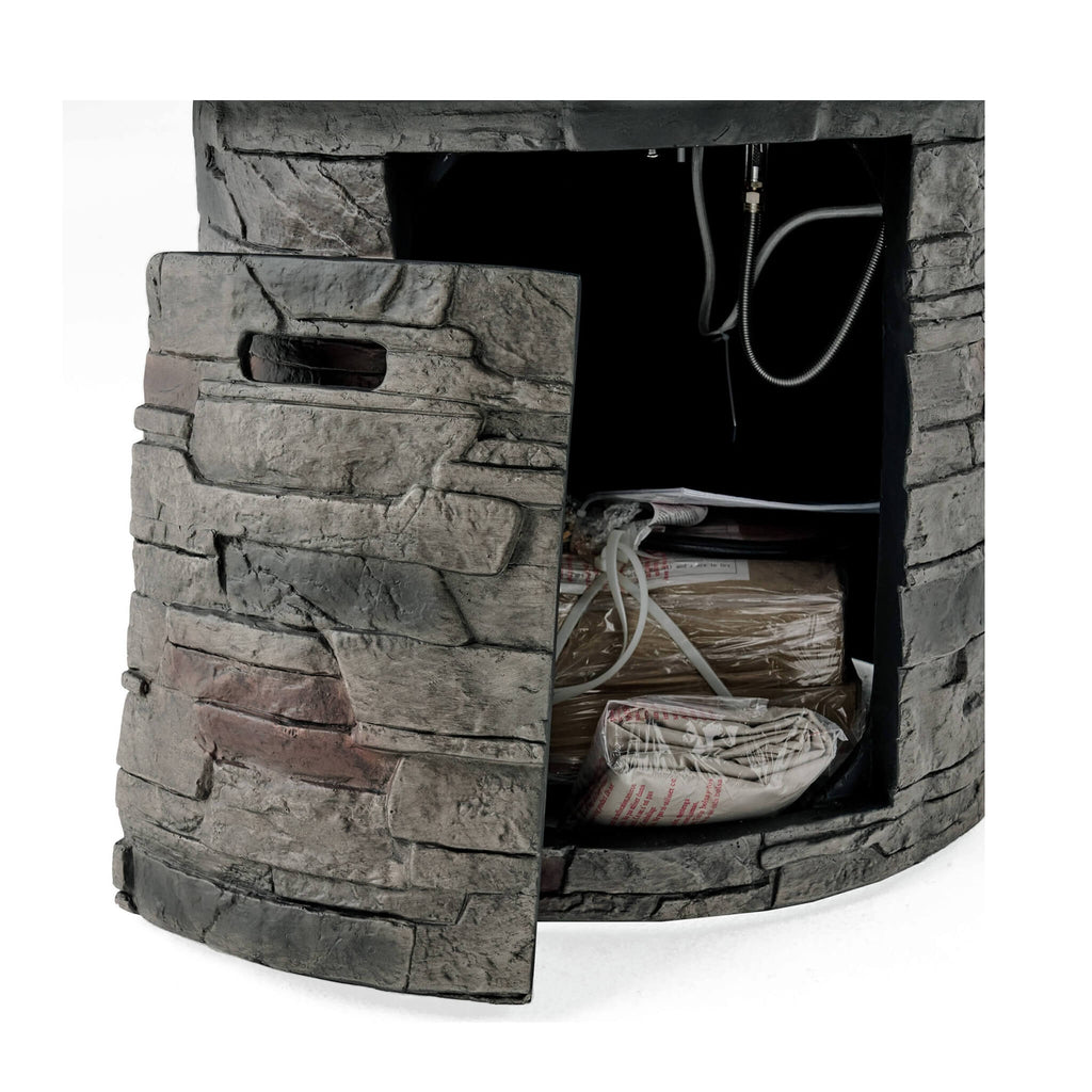 Alora 32-Inch Transitional Outdoor Concrete Round Propane Fire Pit Table, Gray (SAK48268) – SAKSBY WHOLESALE, view 8