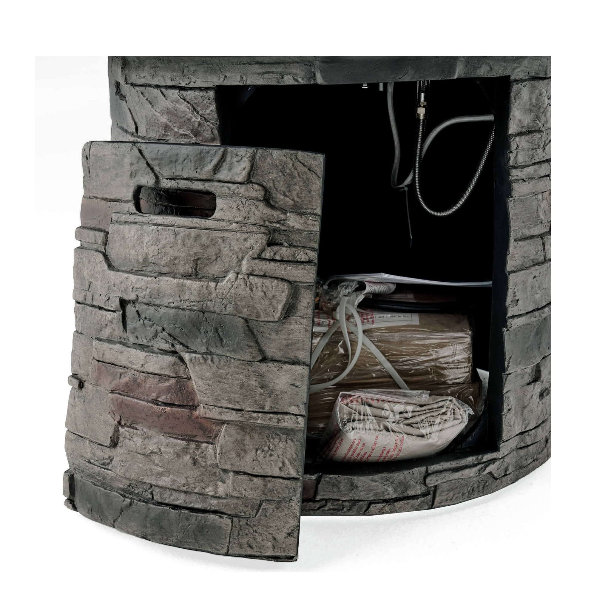 Alora 32-Inch Transitional Outdoor Concrete Round Propane Fire Pit Table, Gray (SAK48268) – SAKSBY WHOLESALE, view 8