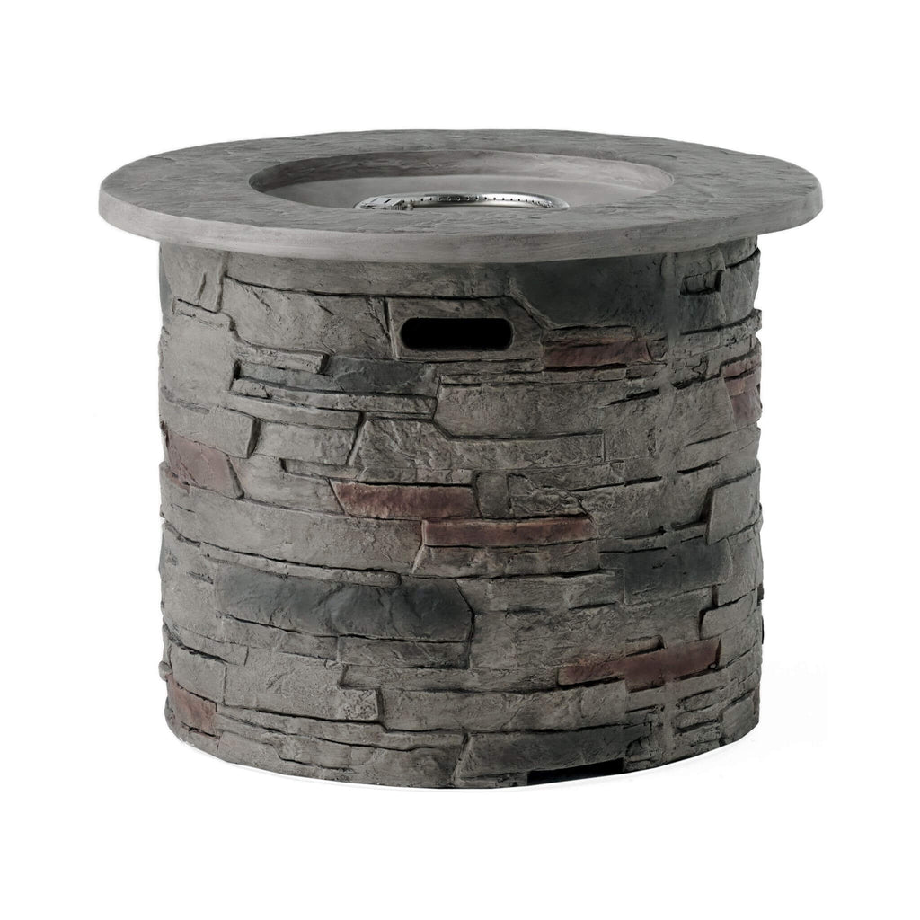 Alora 32-Inch Transitional Outdoor Concrete Round Propane Fire Pit Table, Gray (SAK48268) – SAKSBY WHOLESALE, view 16