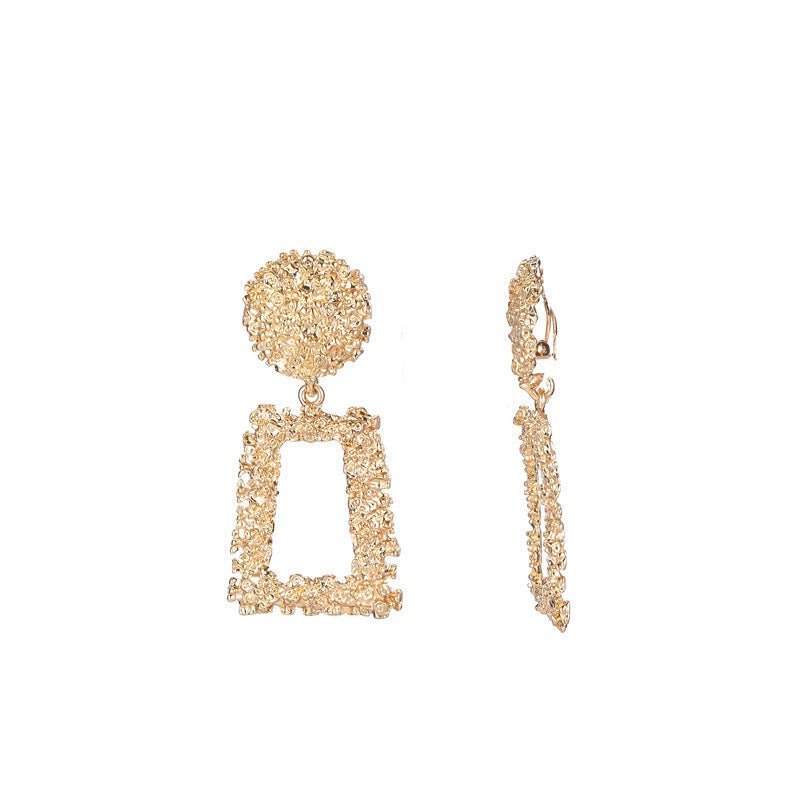 Mariam's Collection Trapezoid Dangle Earrings with Carved Texture (MAC322) — detail shot 6