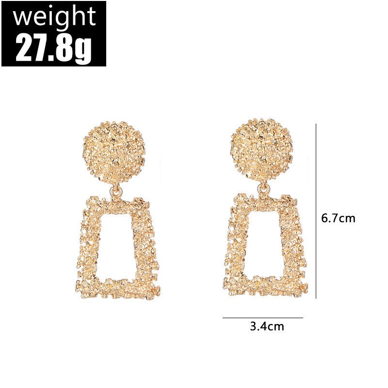 Mariam's Collection Trapezoid Dangle Earrings with Carved Texture (MAC322) — detail shot 7