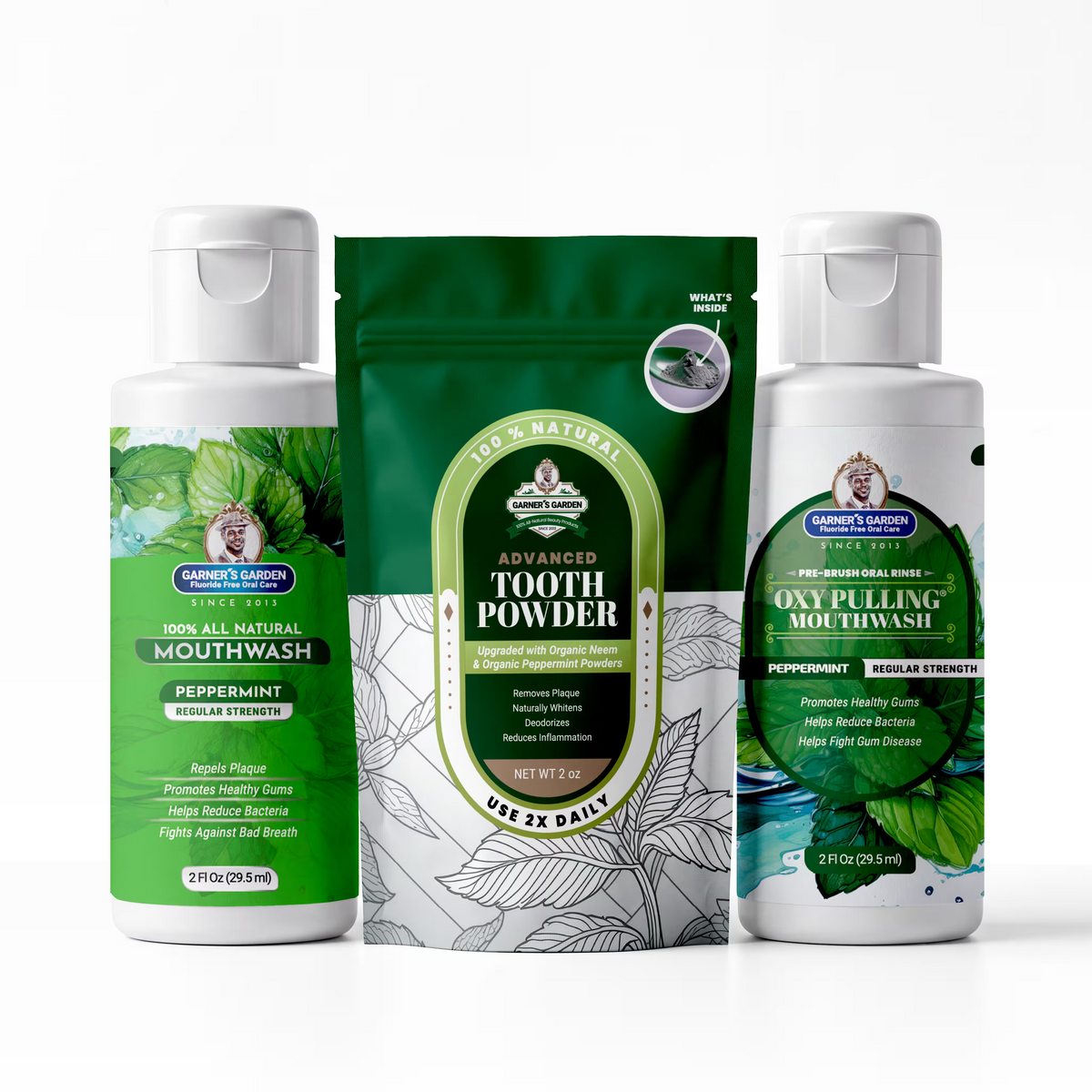 Travel Sized Oral Care Trio | Trio | H2O2 | Fluoride Free by Garner's Garden