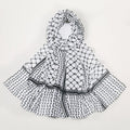 Mariam's Collection Trendy Women's Chiffon Keffiyeh Scarf with Print – Perfect for Summer, Travel & Islamic Modest Fashion(MH110) — construction detail