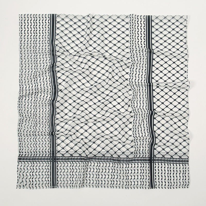 Mariam's Collection Trendy Women's Chiffon Keffiyeh Scarf with Print – Perfect for Summer, Travel & Islamic Modest Fashion(MH110) — detail shot 7
