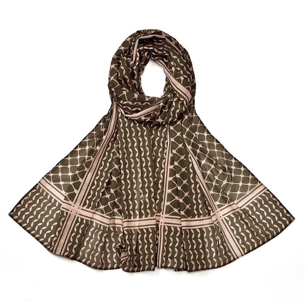 Mariam's Collection Trendy Women's Chiffon Keffiyeh Scarf with Print – Perfect for Summer, Travel & Islamic Modest Fashion(MH110) — detail shot 6