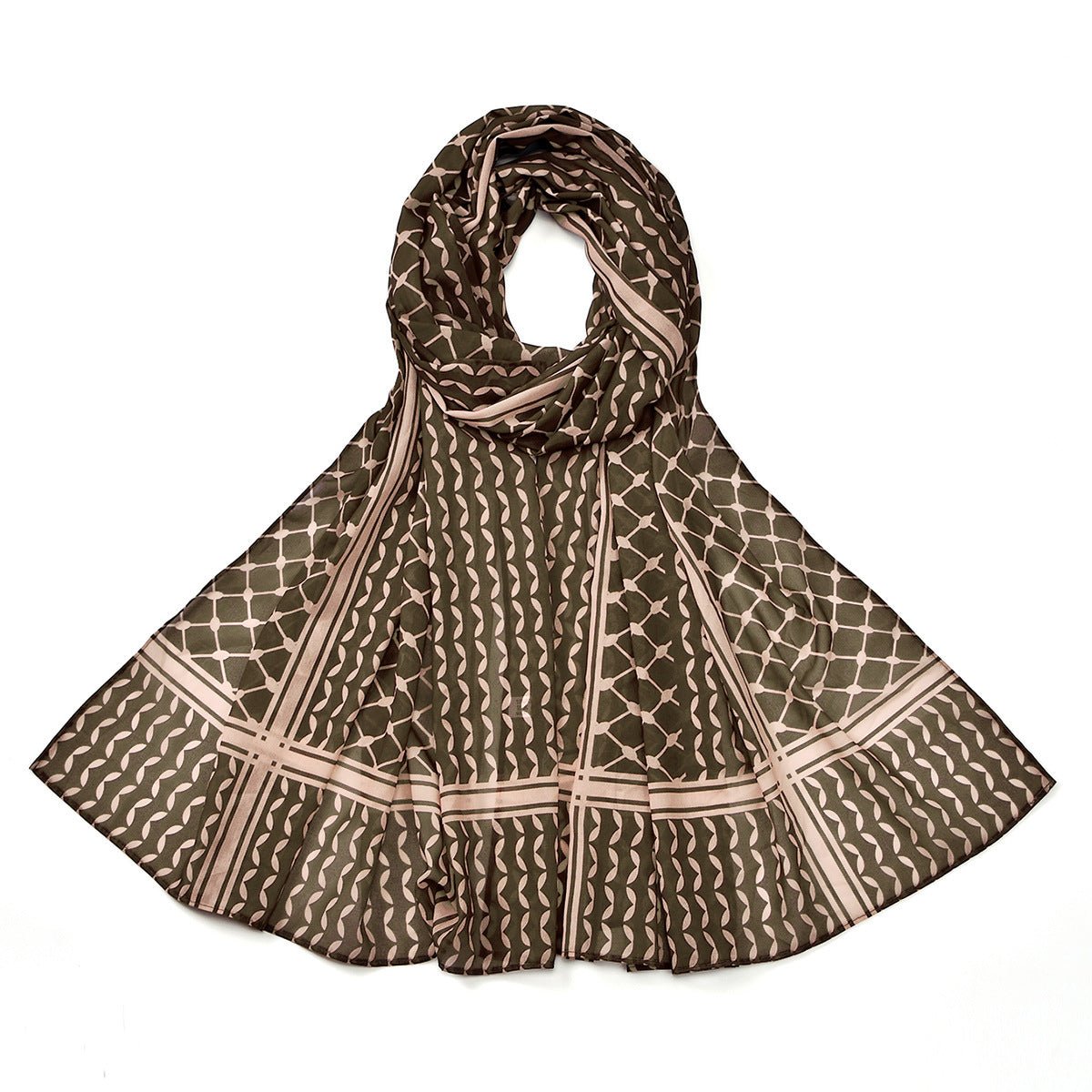 Mariam's Collection Trendy Women's Chiffon Keffiyeh Scarf with Print – Perfect for Summer, Travel & Islamic Modest Fashion(MH110) — detail shot 6