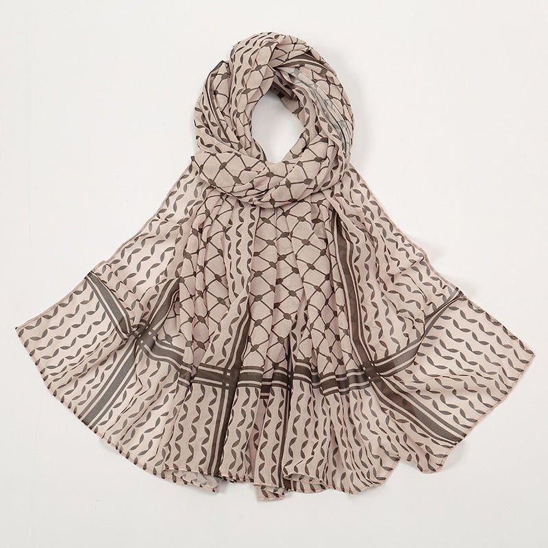 Mariam's Collection Trendy Women's Chiffon Keffiyeh Scarf with Print – Perfect for Summer, Travel & Islamic Modest Fashion(MH110) — product category context