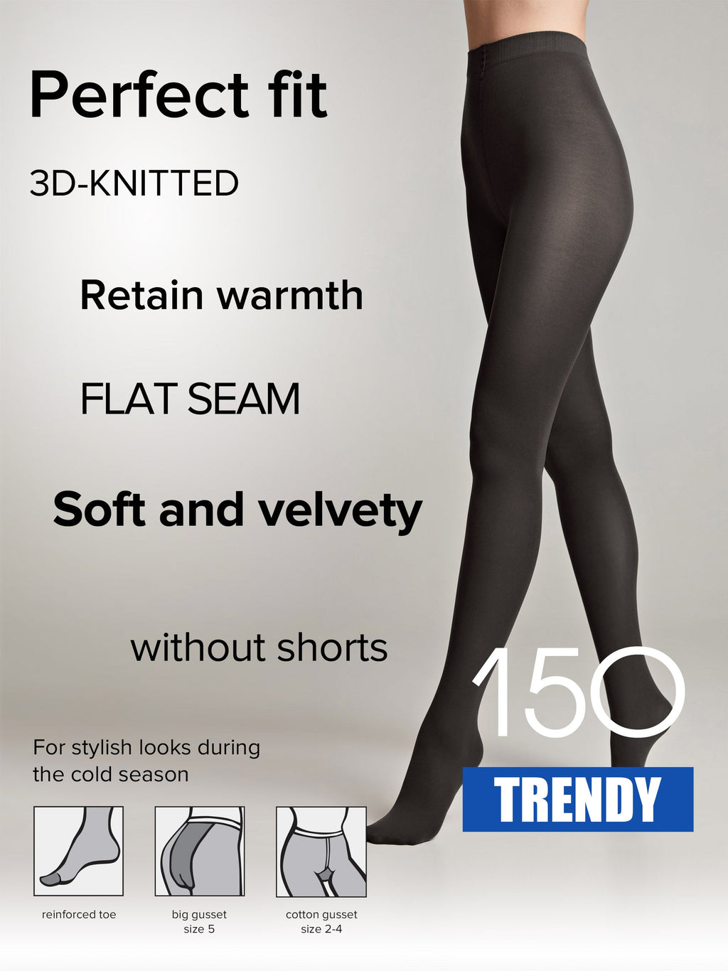 TheRanok.com Tights Conte Trendy 150 Den - Microfiber 3D effect — in-use photo