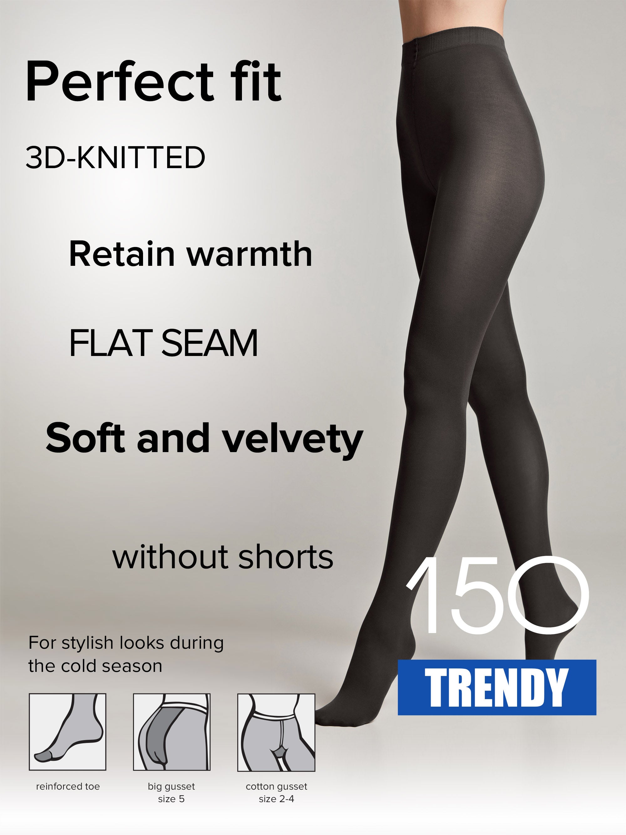 TheRanok.com Tights Conte Trendy 150 Den - Microfiber 3D effect — in-use photo