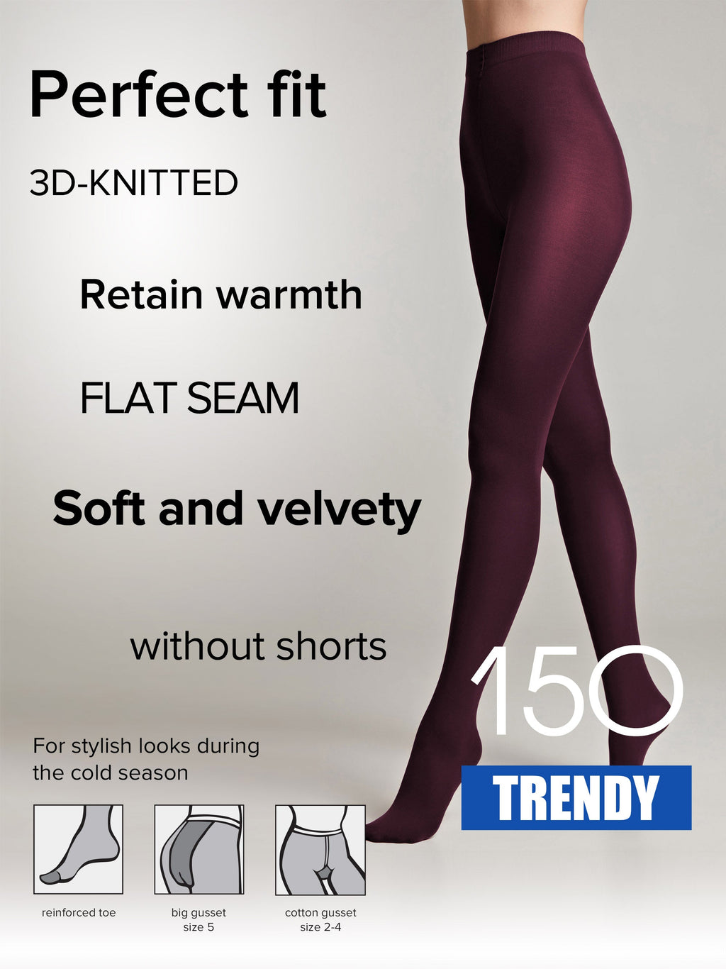 TheRanok.com Tights Conte Trendy 150 Den - Microfiber 3D effect — detail close-up