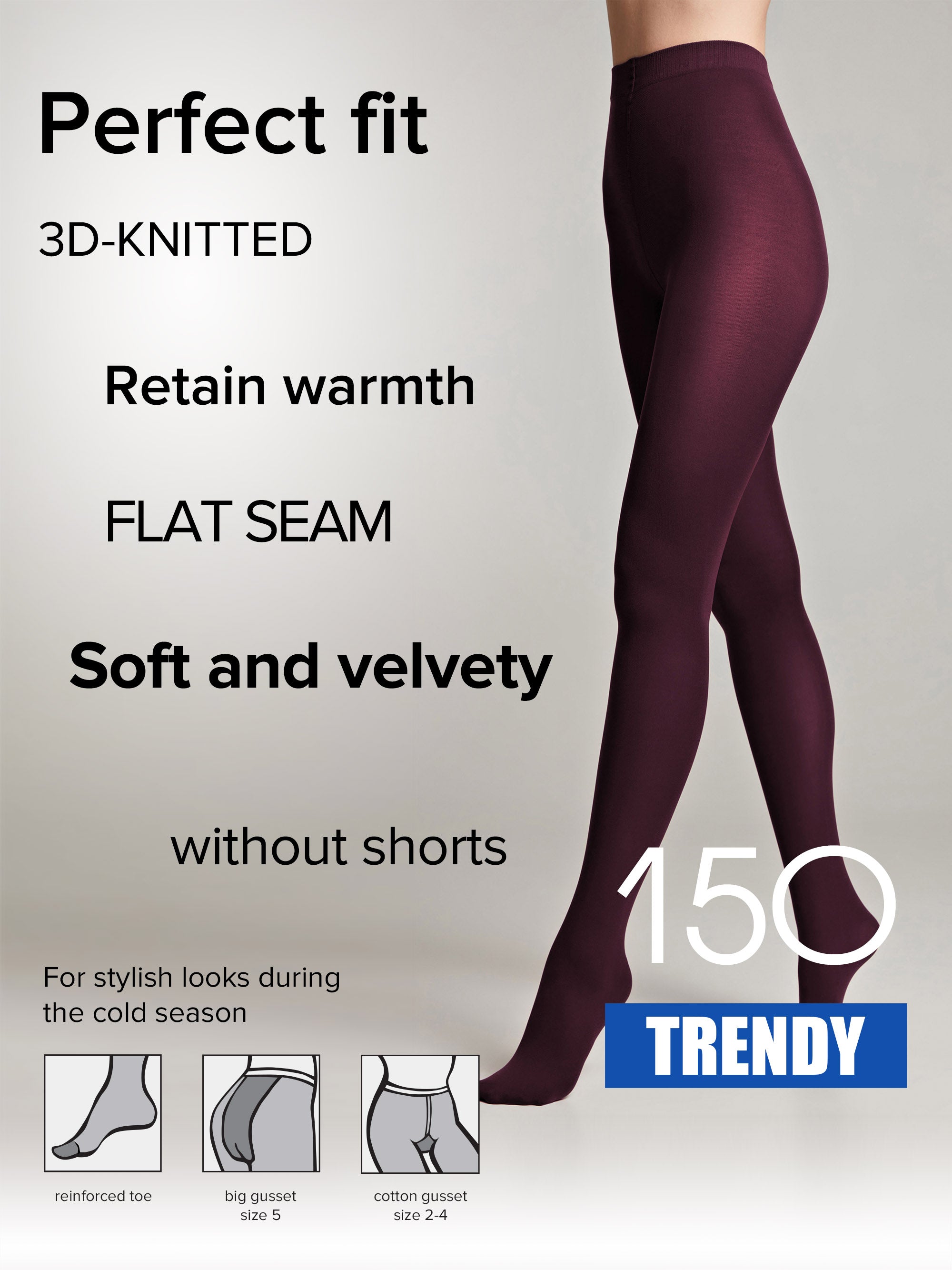 TheRanok.com Tights Conte Trendy 150 Den - Microfiber 3D effect — detail close-up