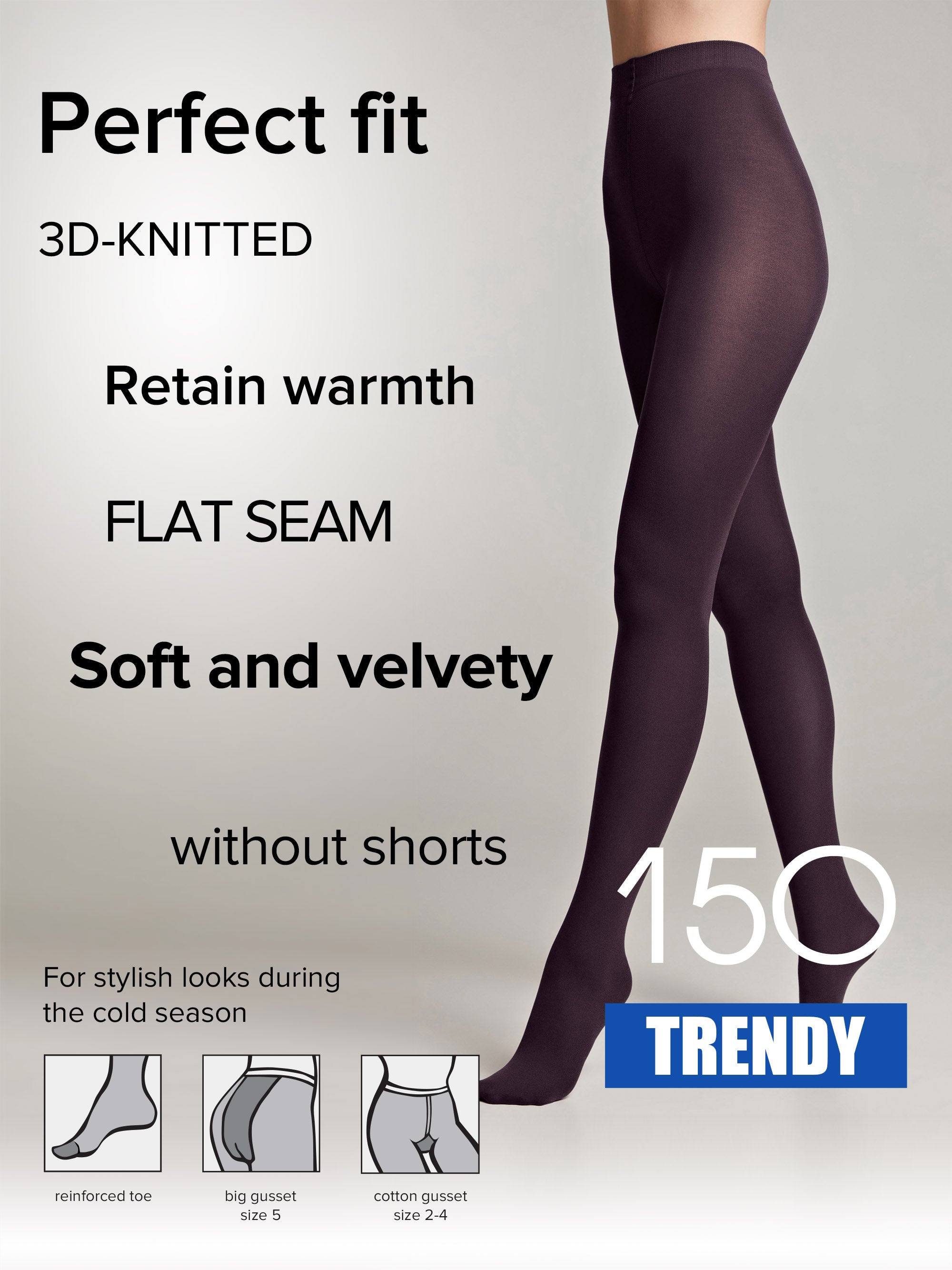 TheRanok.com Tights Conte Trendy 150 Den - Microfiber 3D effect — fabric or material detail