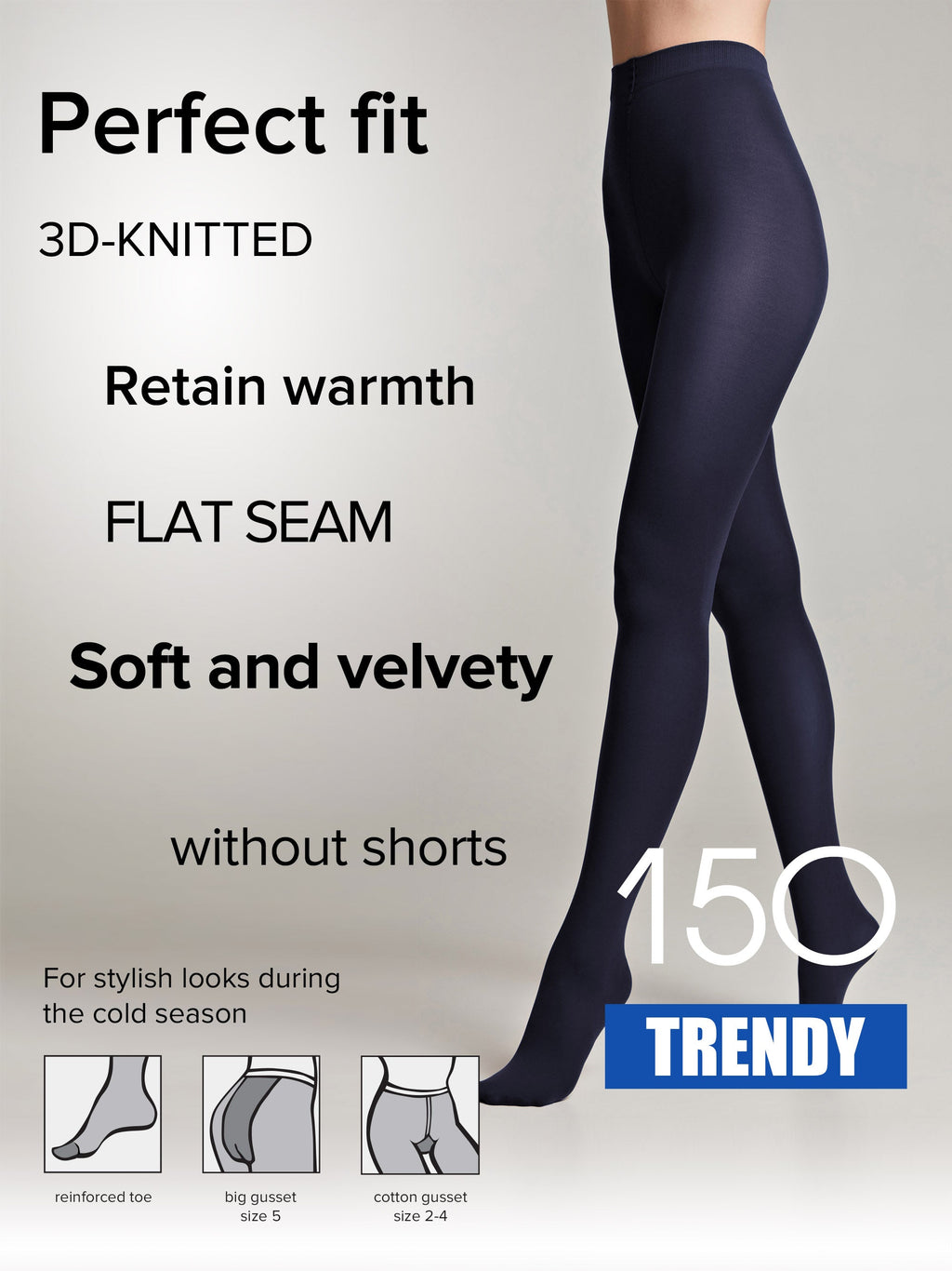 TheRanok.com Tights Conte Trendy 150 Den - Microfiber 3D effect — detail close-up