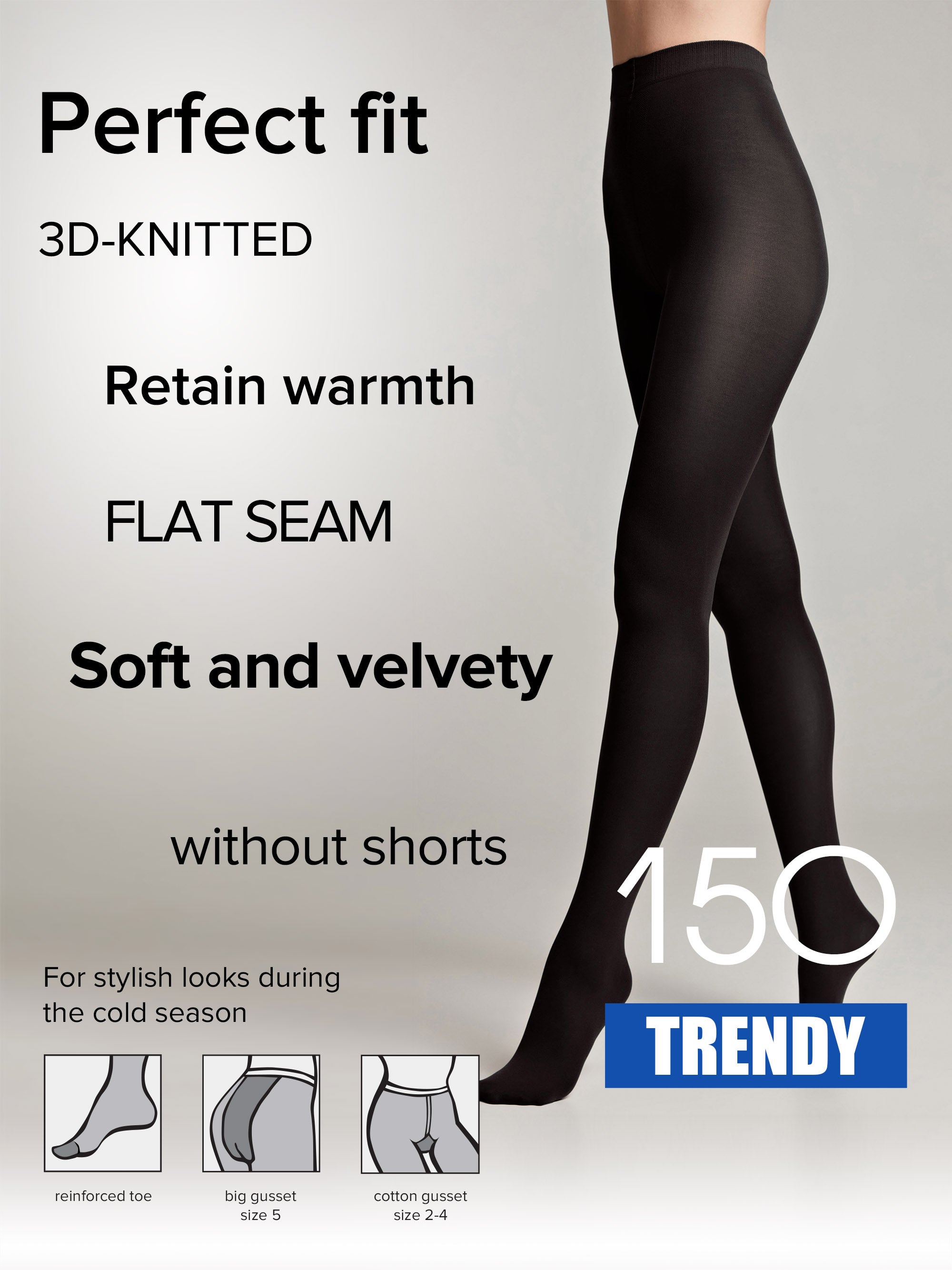TheRanok.com Tights Conte Trendy 150 Den - Microfiber 3D effect — feature highlight