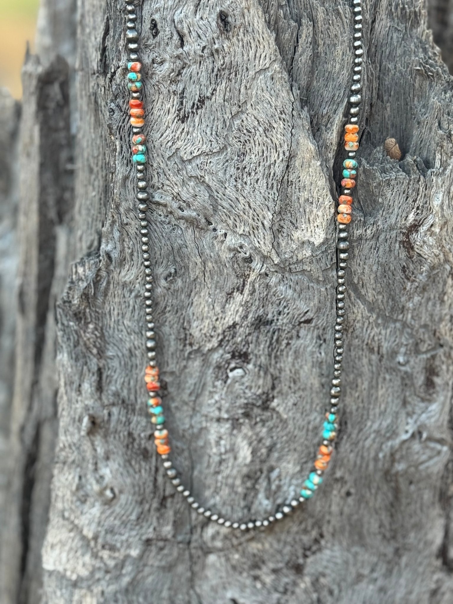 Wild Junkie Triple Shot Spiny Oyster Beads Necklace — alternative angle