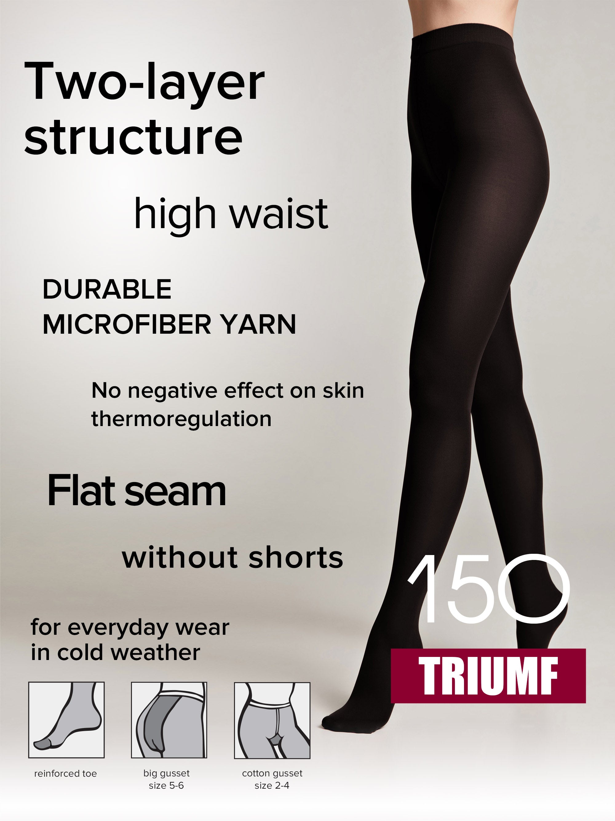TheRanok.com Tights Conte Triumf 150 Den - Warm Opaque Microfiber — detail close-up