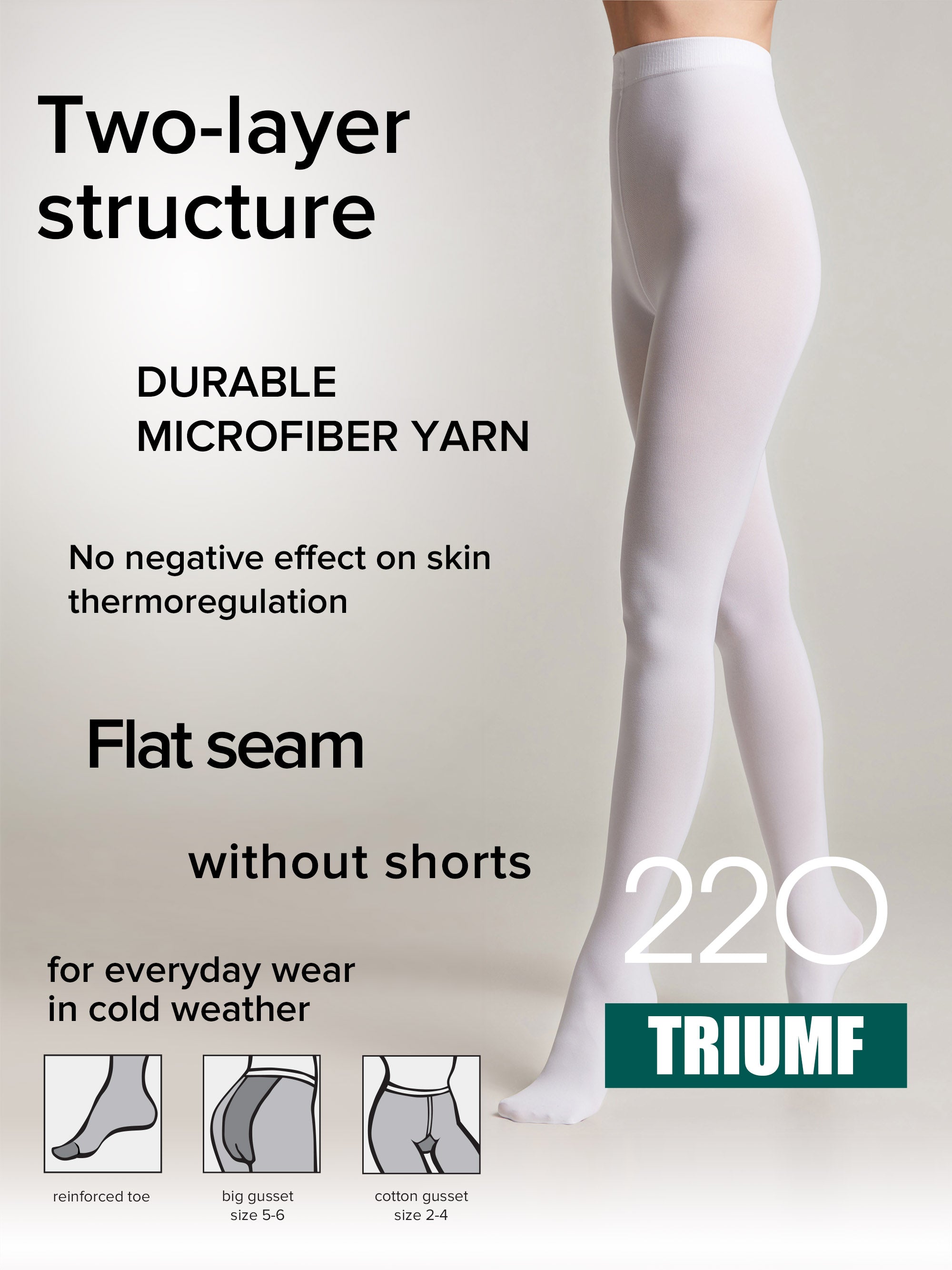 TheRanok.com Tights Conte Triumf 220 Den - Warm Opaque Microfiber — size reference