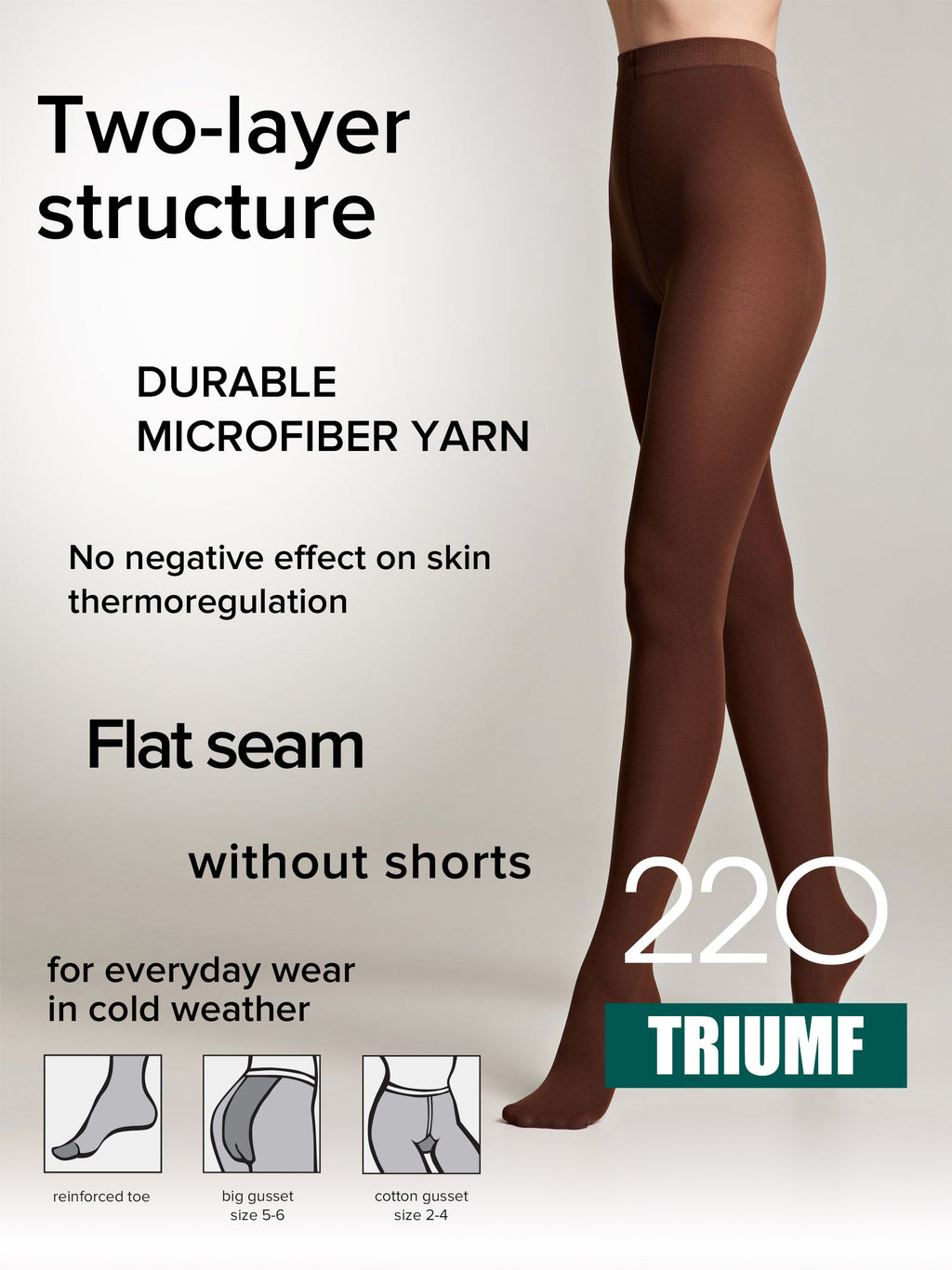 TheRanok.com Tights Conte Triumf 220 Den - Warm Opaque Microfiber — product on model