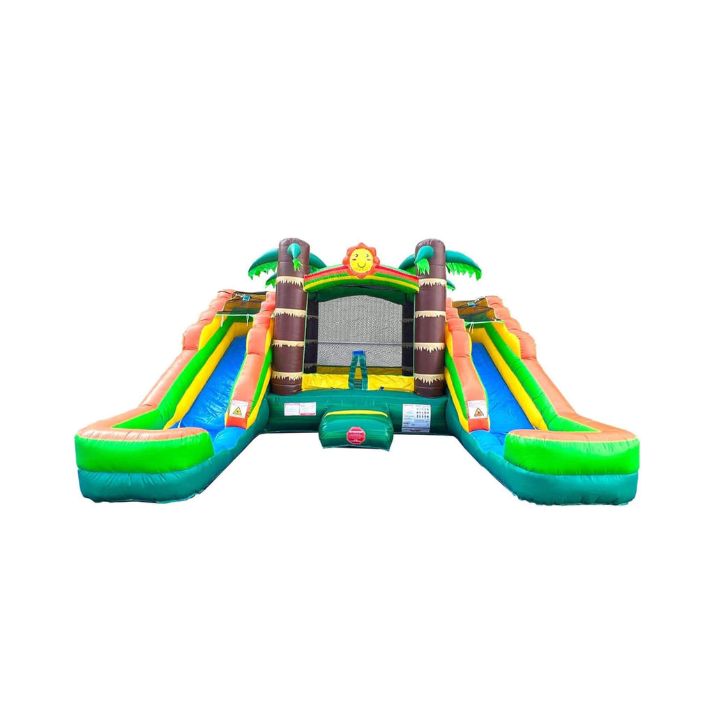 16FT Tropical Bounce House Combo With Double Water Slides (SAK92508) – SAKSBY WHOLESALE