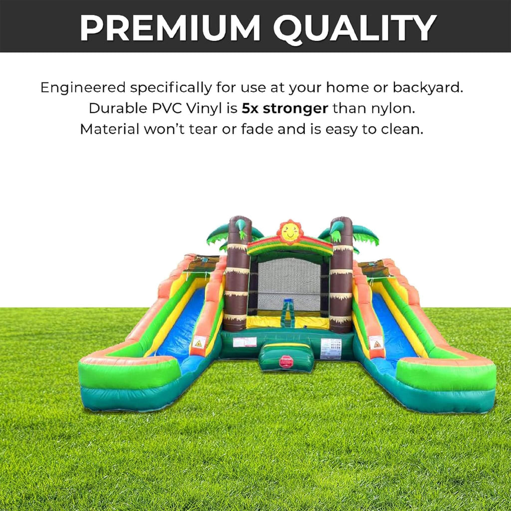 16FT Tropical Bounce House Combo With Double Water Slides (SAK92508) – SAKSBY WHOLESALE, view 6