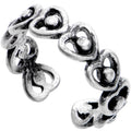 BodyCandy Silver Plated Repeating Heart Wreath Toe Ring — main product shot