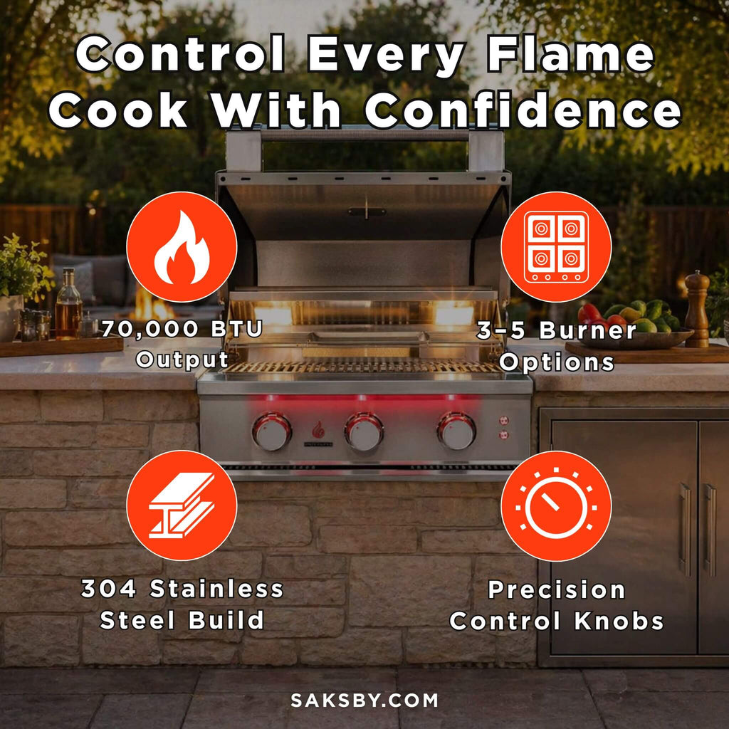 TrueFlame Luxury Built-In Gas Stainless Steel Grills [TF25/32/40] (SAK30587) – SAKSBY WHOLESALE, view 6