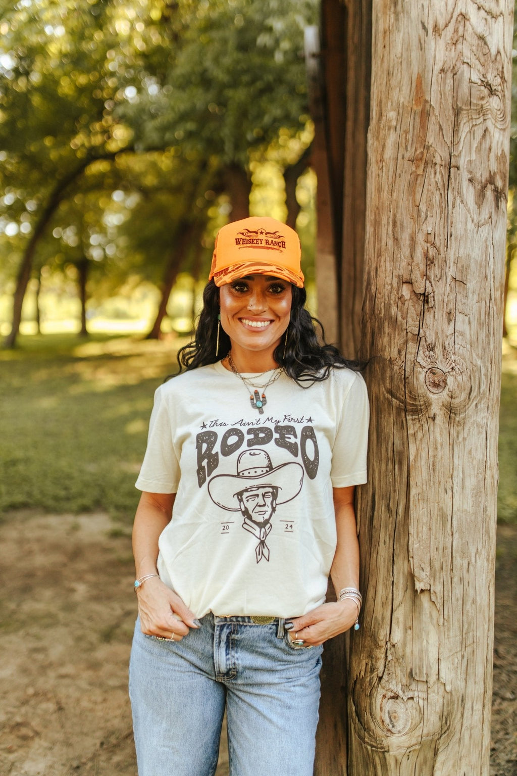 Wild Junkie Trump Ain't My First Rodeo Graphic Tee — Wild Junkie branding close-up