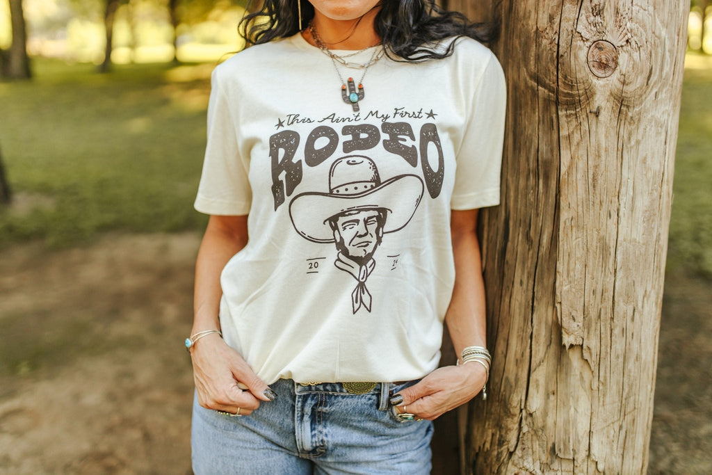 Wild Junkie Trump Ain't My First Rodeo Graphic Tee — graphic tees category context