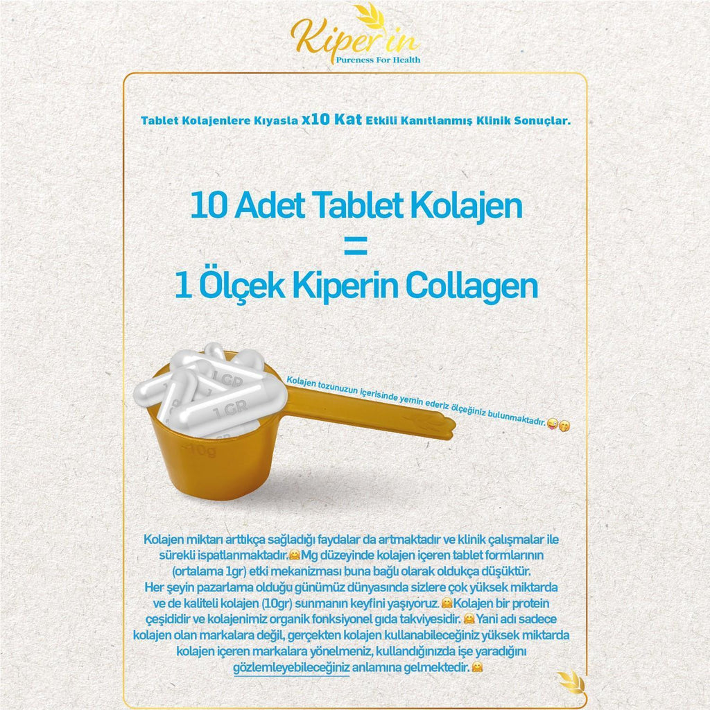 Kiperin Collagen Peptides 50-Day Supply - 500g Collagen Supplement for Skin Health & Anti-Aging