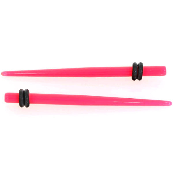 BodyCandy 14G to 00G 18 Piece Ear Stretching Kit in Pink Acrylic Set — side view