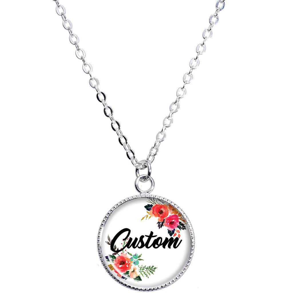 BodyCandy Custom Floral Personalized Name Silver Plated Chain Necklace — main product shot