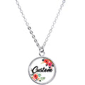 BodyCandy Custom Floral Personalized Name Silver Plated Chain Necklace — main product shot