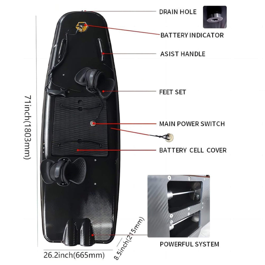TTR High-Speed Electric Motorized ABS Water Jet Surfboard (SAK21463) – SAKSBY WHOLESALE, view 5