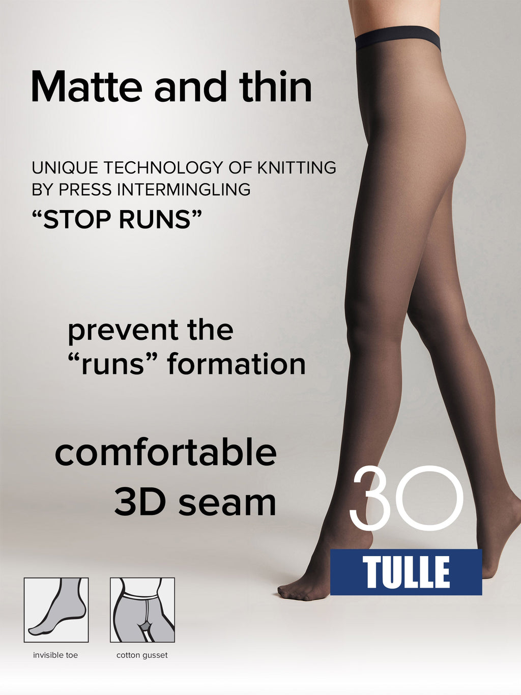 TheRanok.com Tights Conte Tulle 30 Den - Opaque Matte — size reference