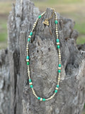 Wild Junkie Turquoise And Gold Beaded Necklace — main product shot