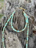 Wild Junkie Golden Turquoise Trail Heishi Beaded Bracelet — main product shot