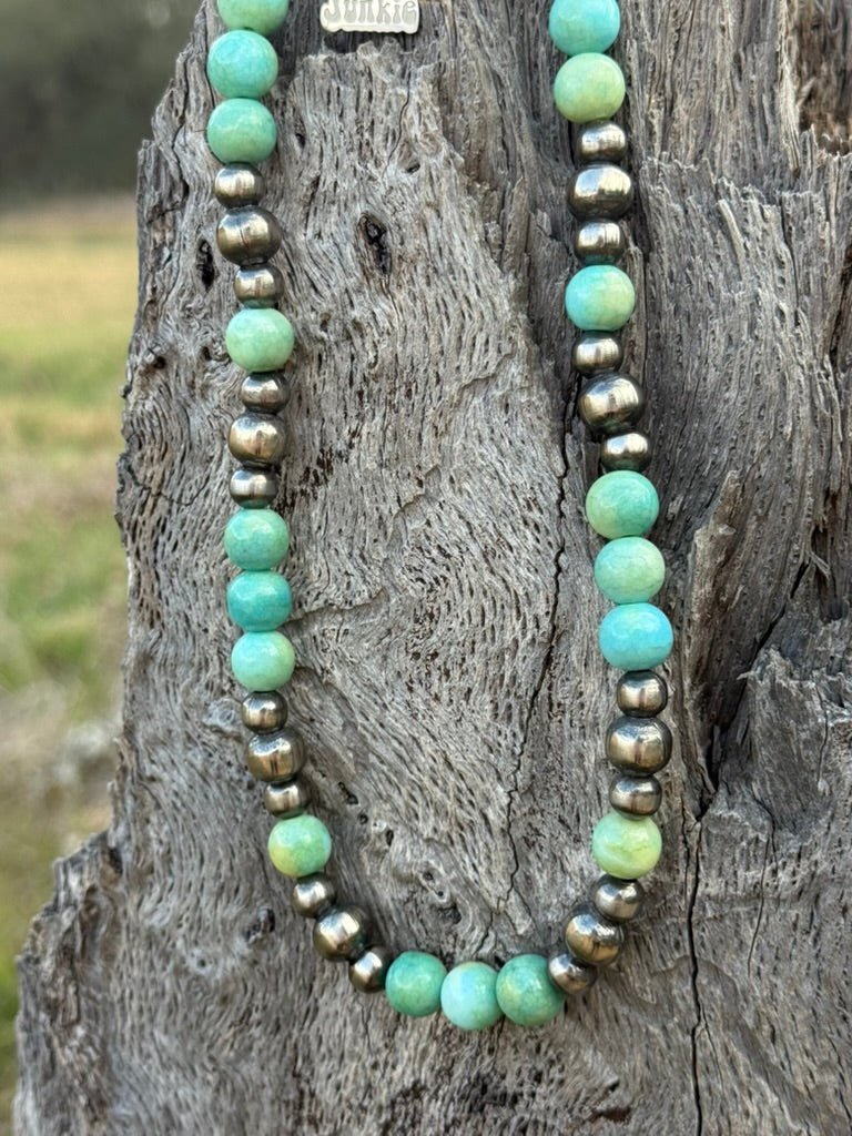 Wild Junkie Turquoise Trailblazer Beaded Necklace — lifestyle context