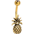 BodyCandy Clear Gem Gold PVD Pineapple Pizzazz Belly Ring — main product shot