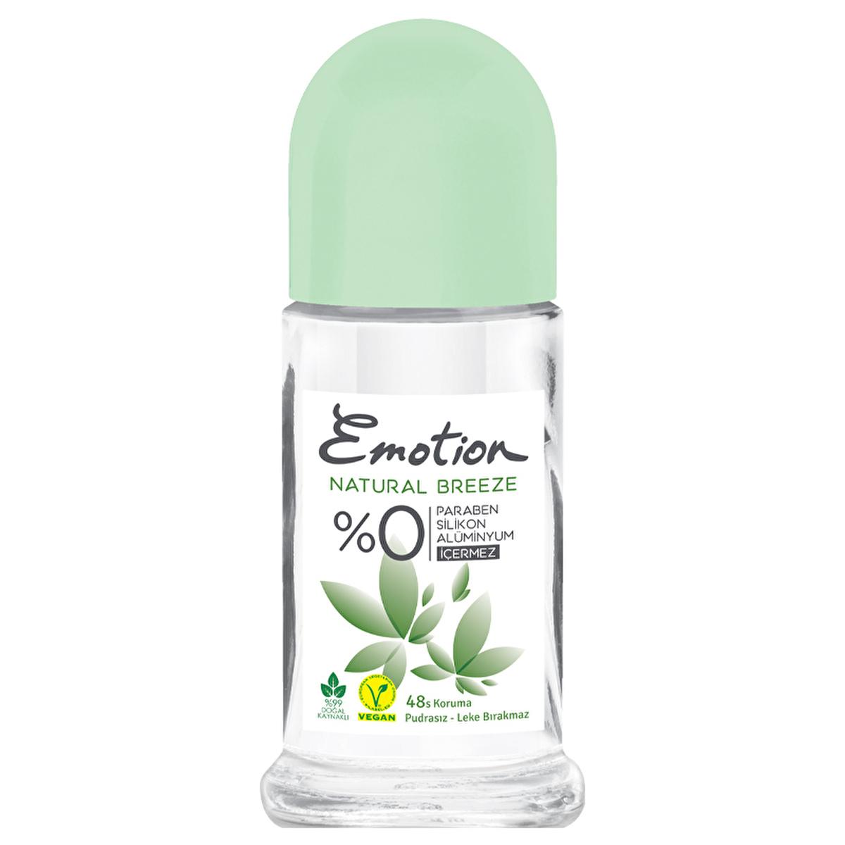 Emotion Natural Breeze Women's Deodorant Roll-On - Aluminum-Free, Vegan, 99% Natural - 1.69 fl oz