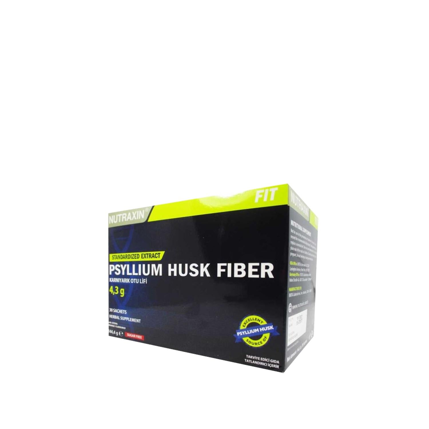 Nutraxin Psyllium Husk Fiber 4.3g - Natural Digestive Health Supplement, 30 Servings