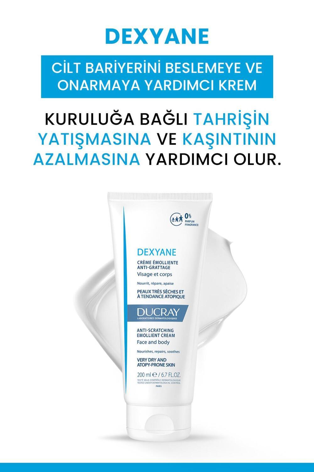 Ducray Dexyane Emollient Cream 200ml - Anti-Itch Moisturizer for Dry, Atopic Skin