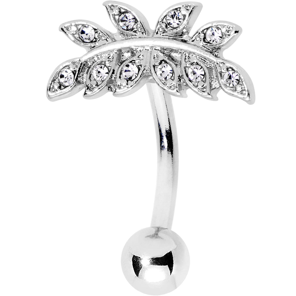 BodyCandy Clear Gem Sprouting Ivy Leaf Belly Ring — construction detail