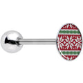 BodyCandy Red Green Christmas Sweater Barbell Tongue Ring — main product shot
