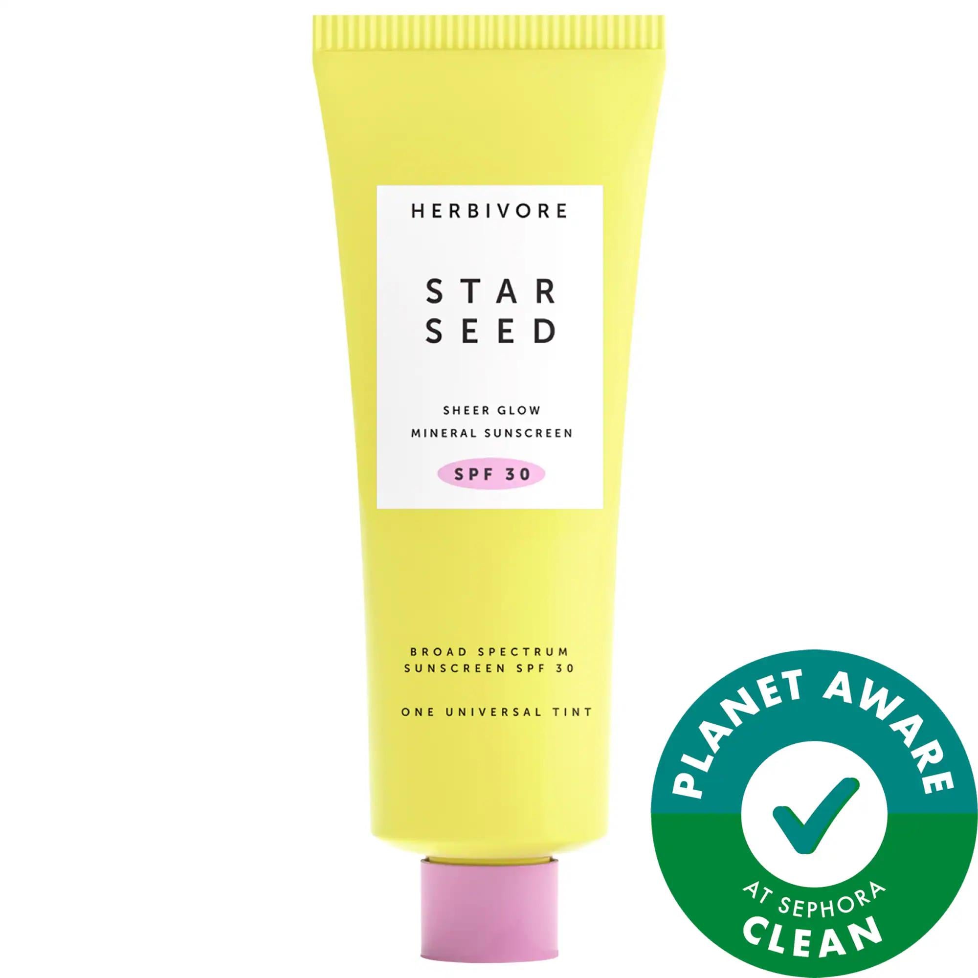 Star Seed 100% Mineral Facial Sunscreen SPF 30 - Silicone-Free, Vitamin C & Prebiotics for Hydration & Even Tone