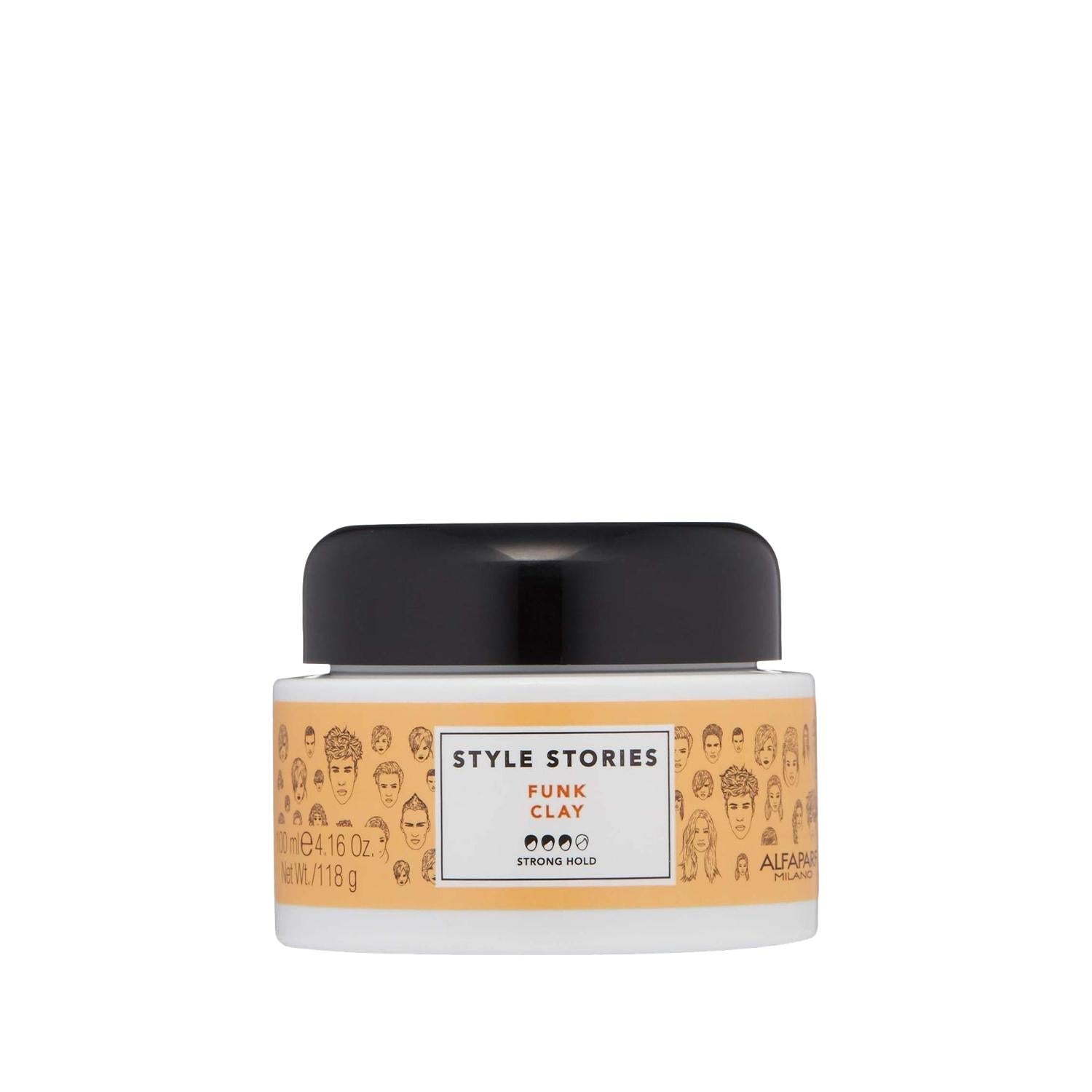 Alfaparf Milano Funk Clay Strong Hold Hair Styling Clay for Men and Women - 3.38 fl oz
